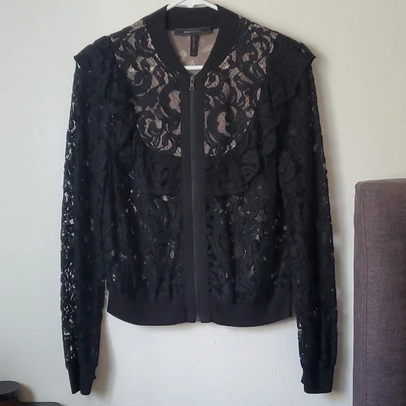 BCBGMaxAzria Lace Bomber Jacket XS - Picture 1 of 4